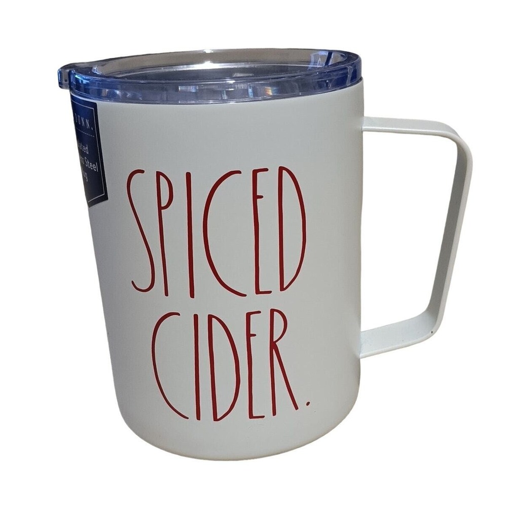 Rae‎ Dunn Spiced Cider Insulated Stainless Steel Travel  Mug  With Lid 12 Oz